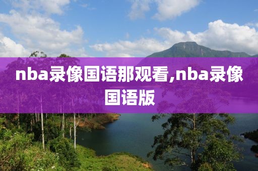 nba录像国语那观看,nba录像国语版