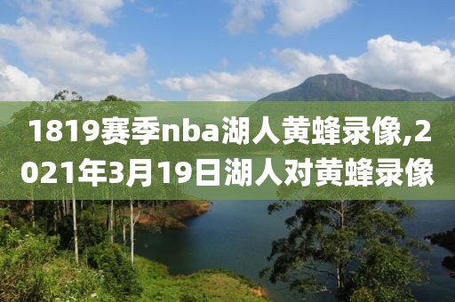 1819赛季nba湖人黄蜂录像,2021年3月19日湖人对黄蜂录像